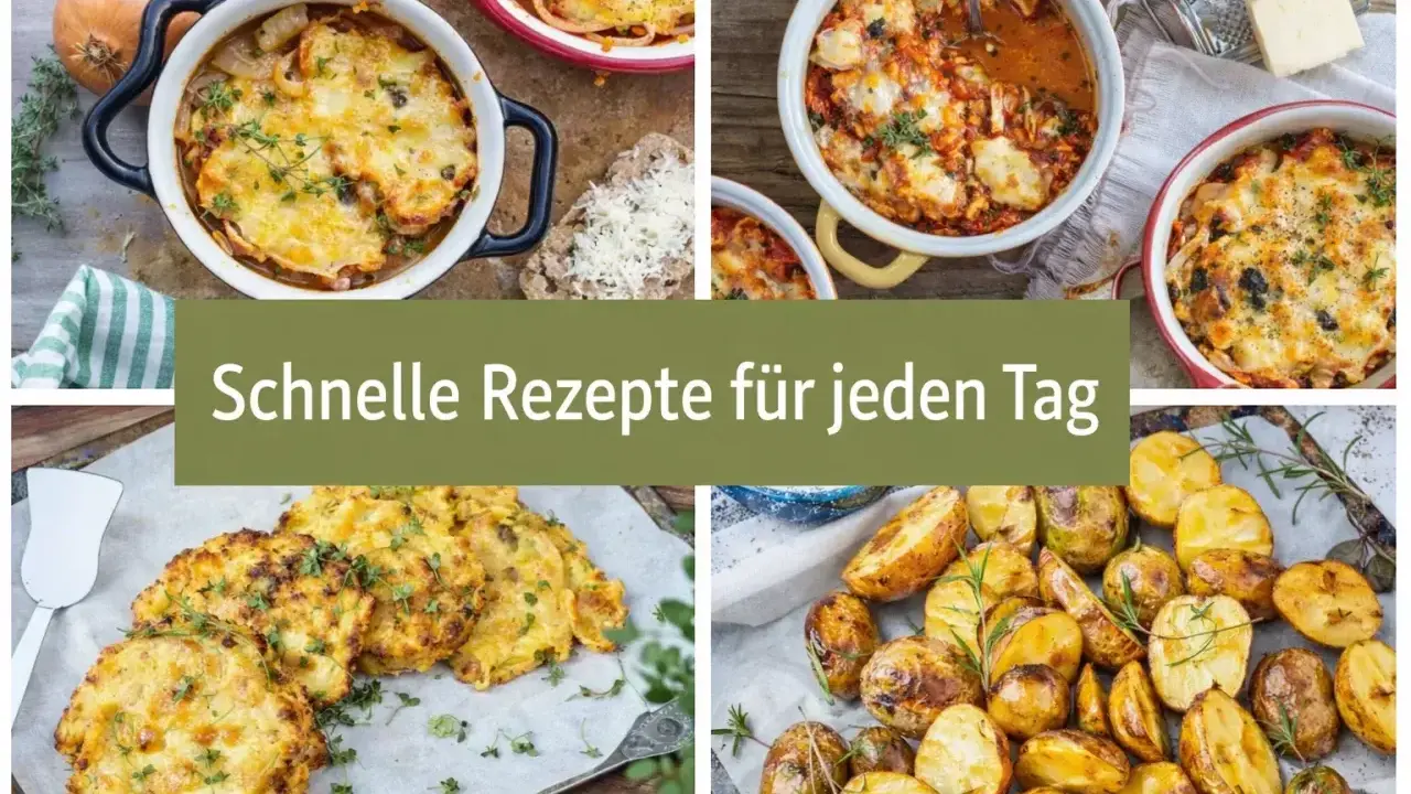 Leckere vegetarische Gerichte: Aufläufe, Bratlinge und Ofenkartoffeln. Schnelle Rezepte für jeden Tag.