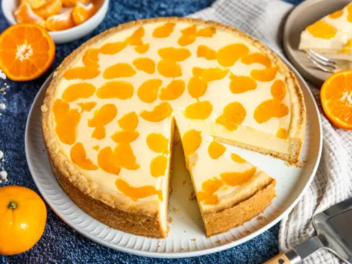 Ein saftiger faule weiber kuchen mit Mandarinenstücken, der zum Genießen einlädt.